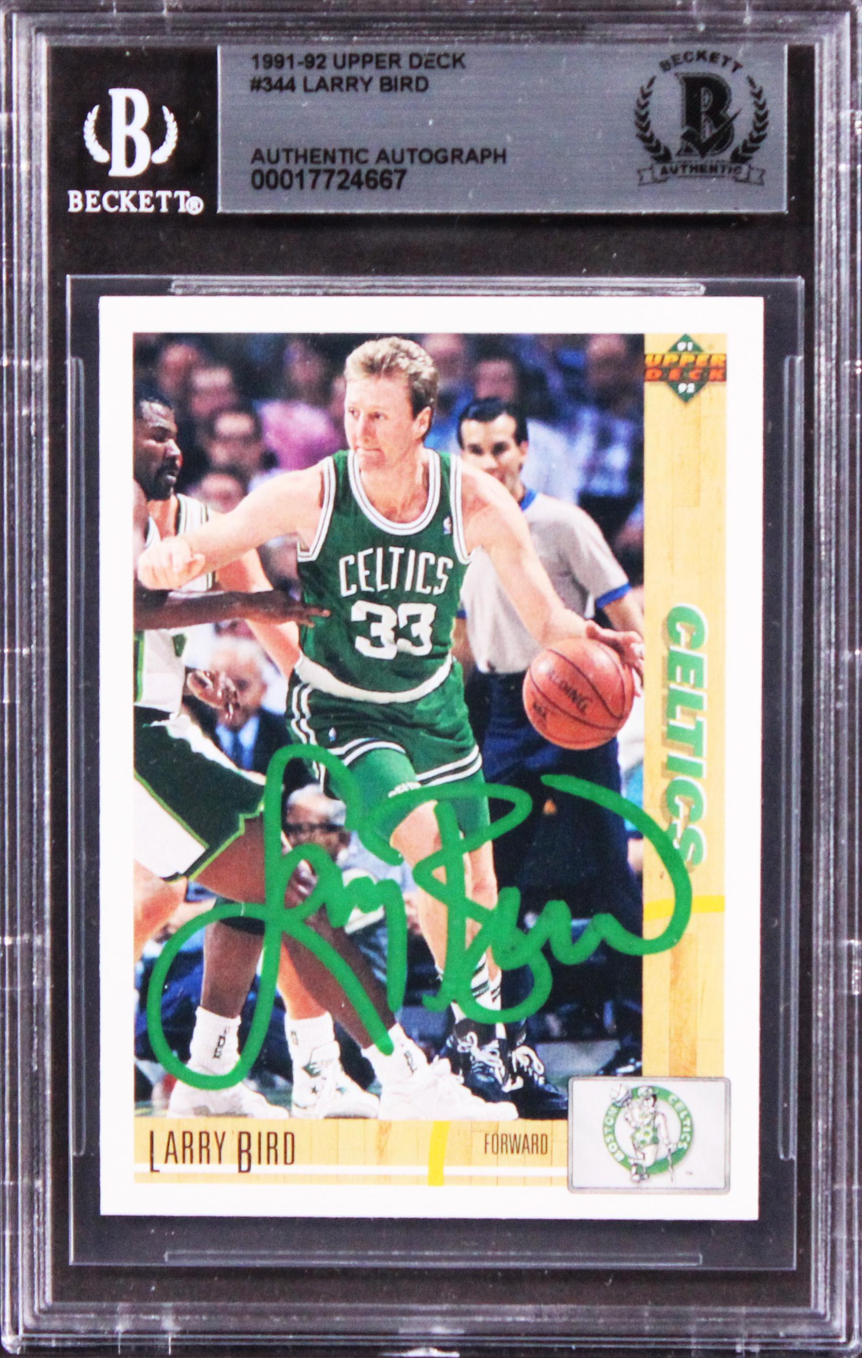 Larry Bird Signed 1991 Upper Deck #344 (BGS) at PristineAuction.com Larry Bird Signed 1991 Upper Deck #344 (BGS) at PristineAuction.com