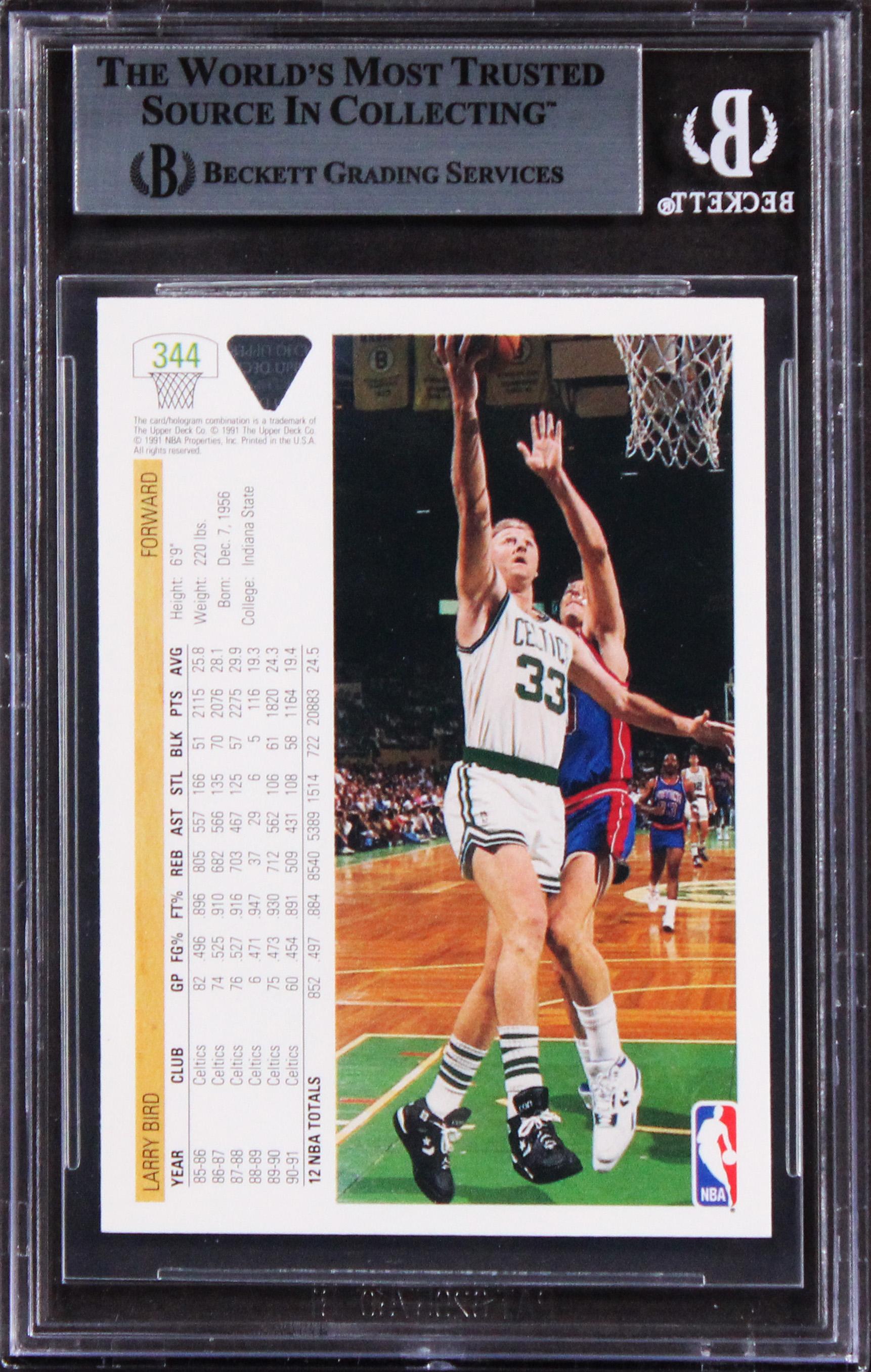 Larry Bird Signed 1991 Upper Deck #344 (BGS) at PristineAuction.com Larry Bird Signed 1991 Upper Deck #344 (BGS) at PristineAuction.com
