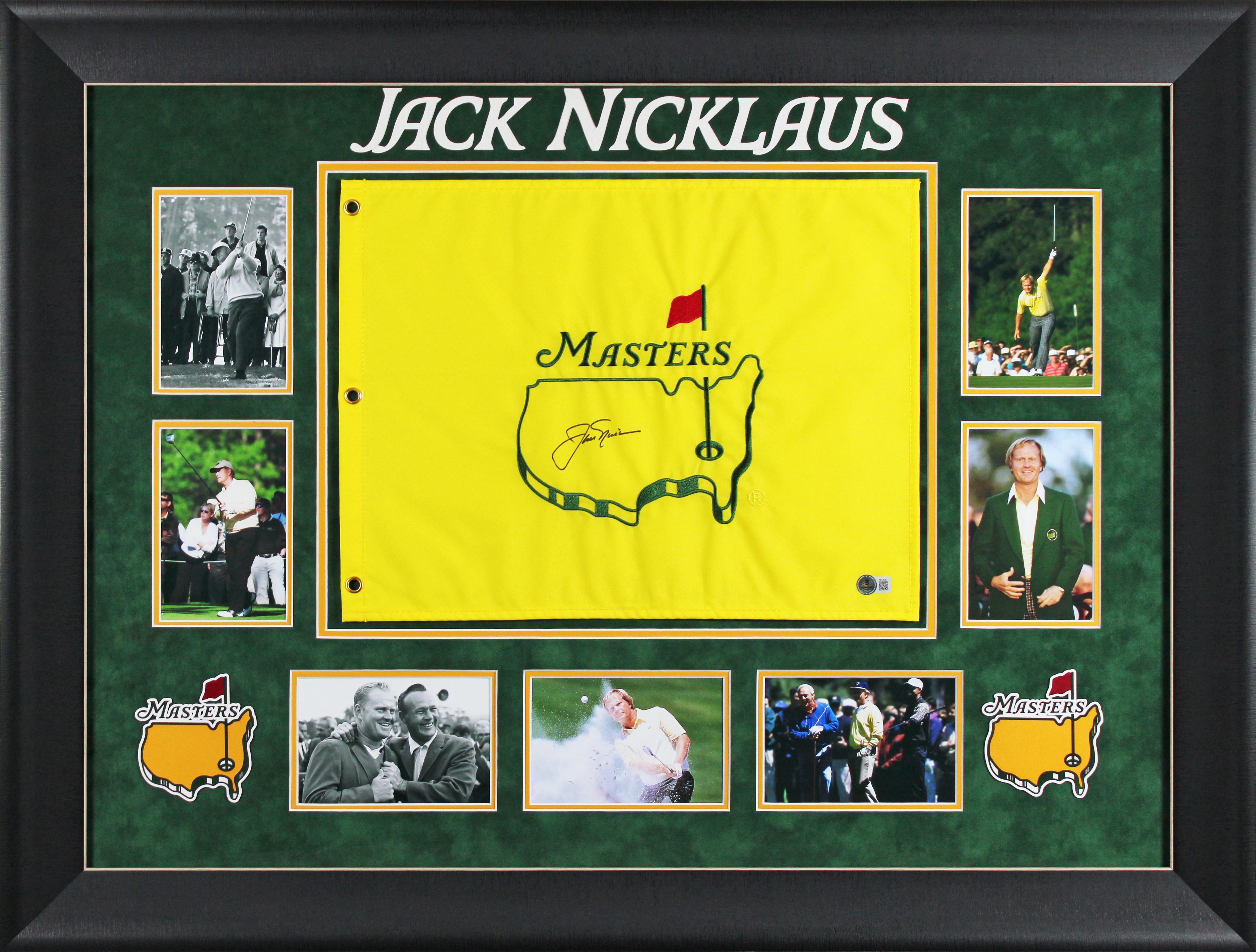 Jack Nicklaus Signed Master Custom Framed Pin Flag (Beckett) at PristineAuction.com Jack Nicklaus Signed Master Custom Framed Pin Flag (Beckett) at PristineAuction.com