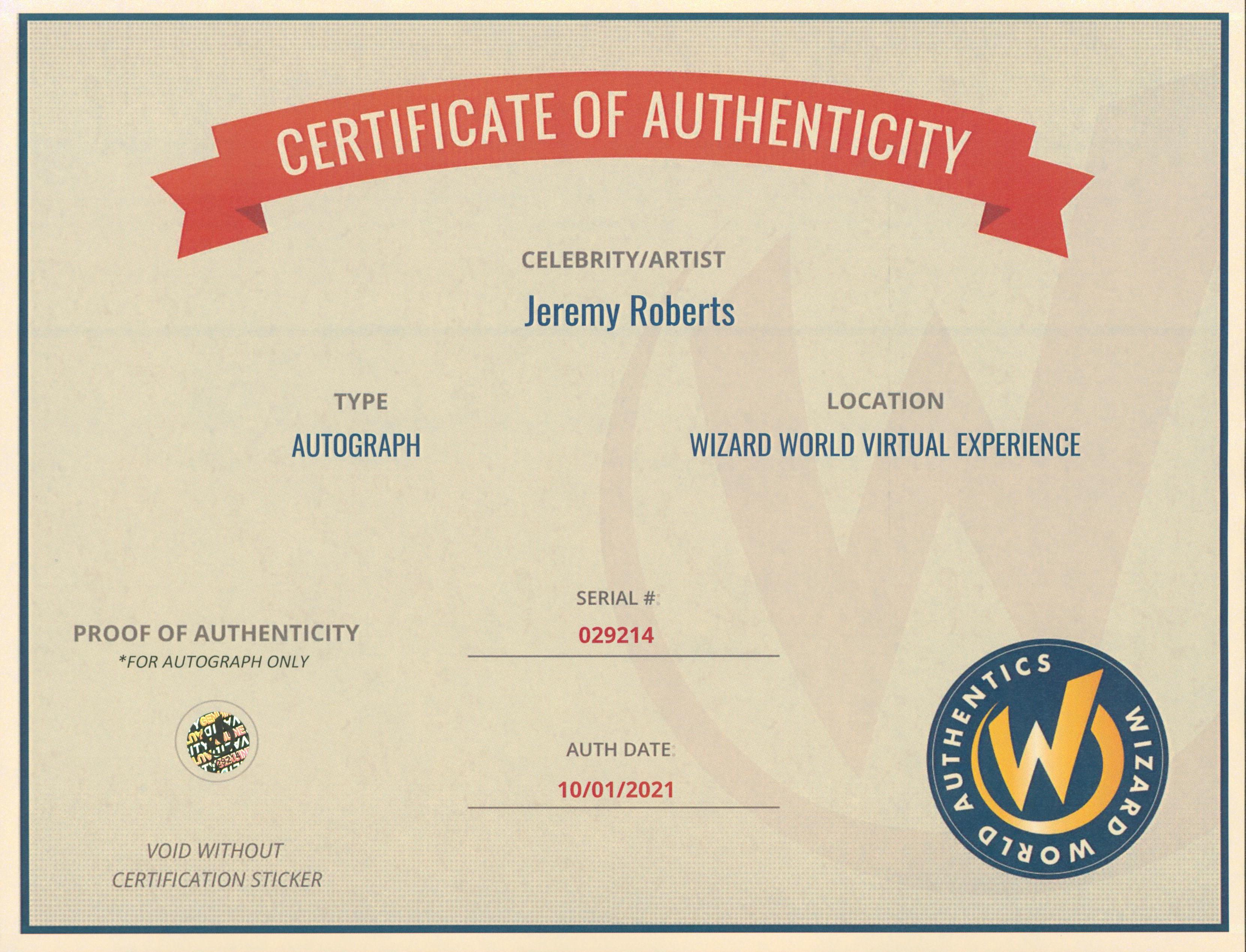 Jeremy Roberts Signed "Star Trek: The Original Series" 8x10 Photo (Wizard World) at PristineAuction.com Jeremy Roberts Signed "Star Trek: The Original Series" 8x10 Photo (Wizard World) at PristineAuction.com