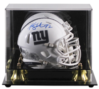 Michael Strahan Signed Giants Salute To Service Alternate Speed Mini Helmet with Display Case (Beckett) at PristineAuction.com