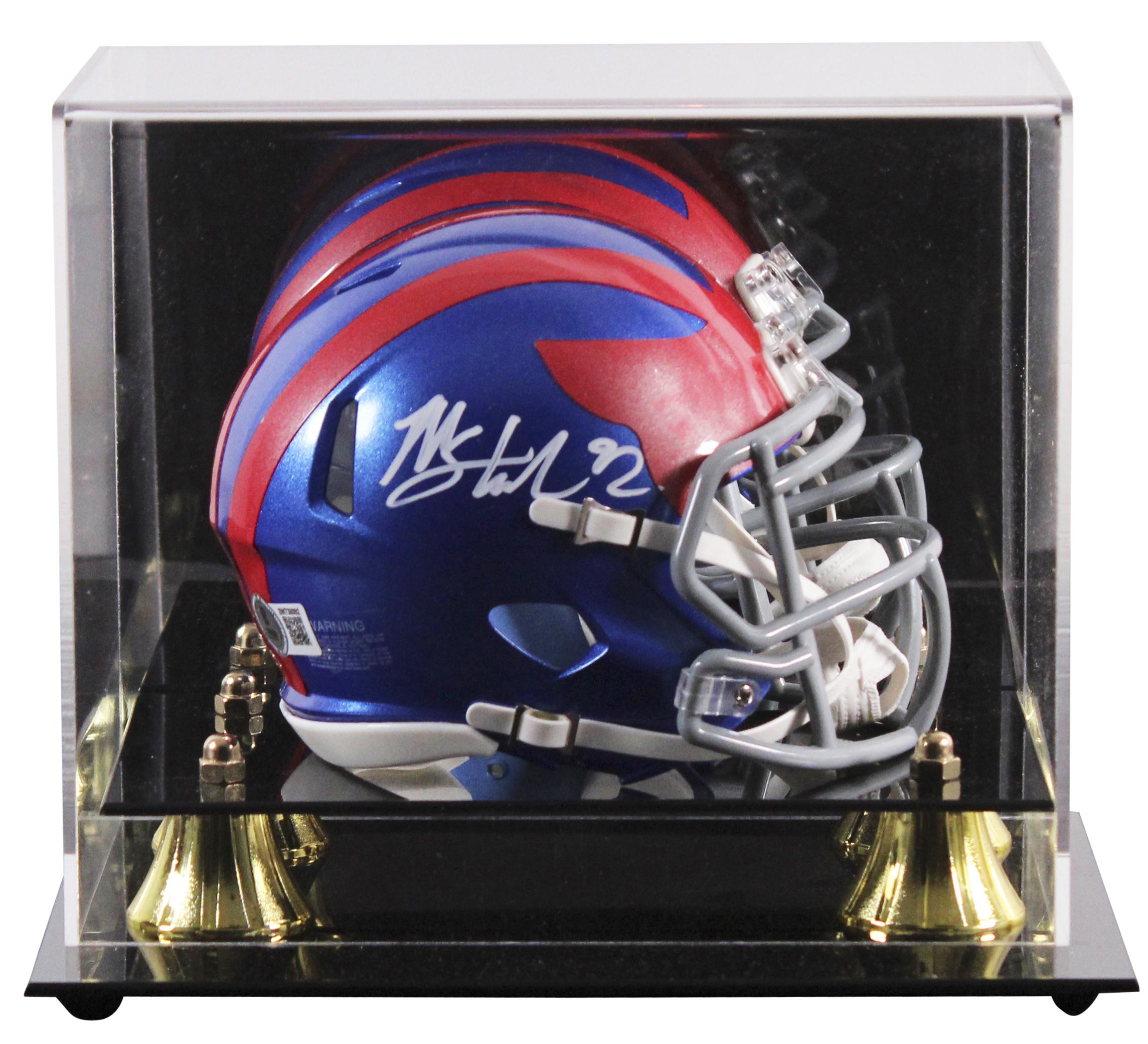 Michael Strahan Signed Giants Alternate Speed Mini Helmet with Display Case (Beckett) at PristineAuction.com Michael Strahan Signed Giants Alternate Speed Mini Helmet with Display Case (Beckett) at PristineAuction.com