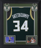 Giannis Antetokounmpo Signed Custom Framed Jersey (Beckett) at PristineAuction.com