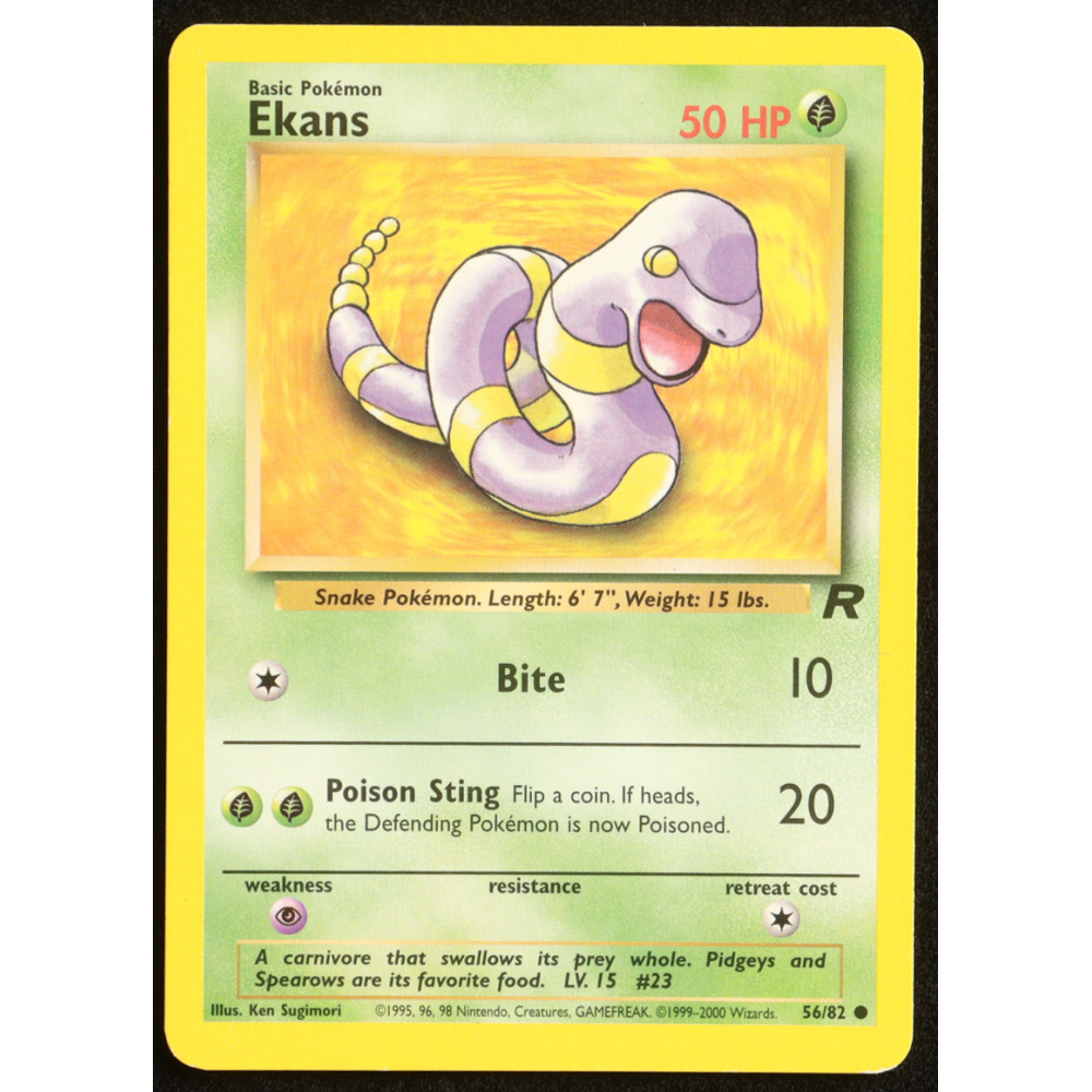 Ekans 2000 Pokemon Team Rocket Unlimited #56 at PristineAuction.com