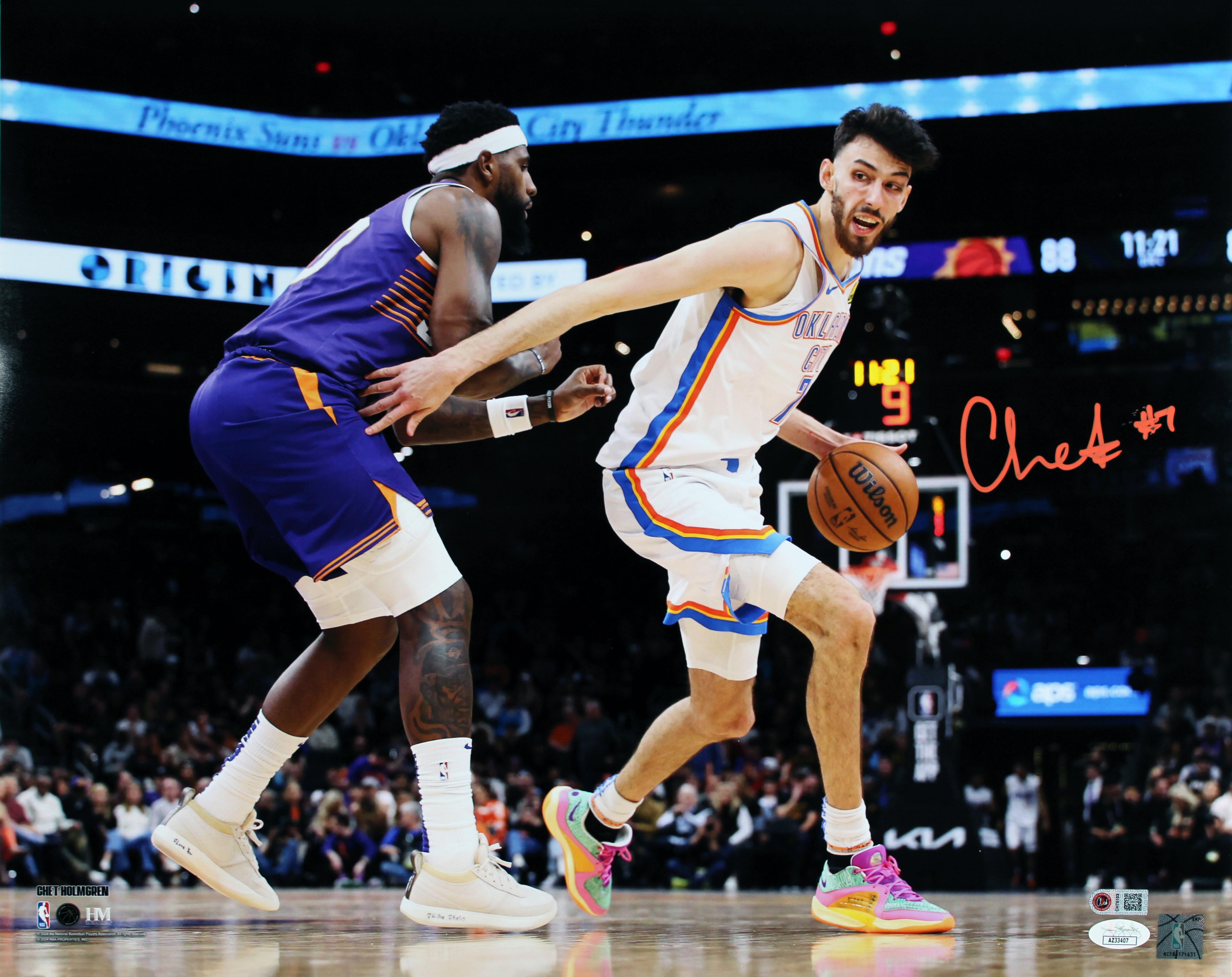 Chet Holmgren Signed Thunder 16x20 Photo (JSA) at PristineAuction.com Chet Holmgren Signed Thunder 16x20 Photo (JSA) at PristineAuction.com