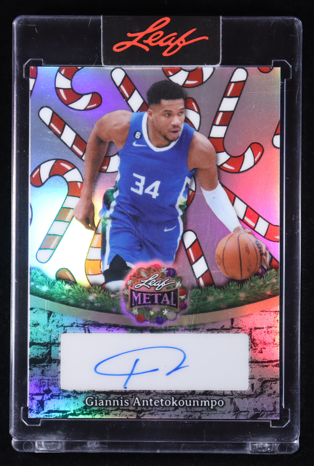 Giannis Antetokounmpo 2025 Leaf Metal Holiday Prismatic Candy Cane #BAGA1 #08/15 at PristineAuction.com Giannis Antetokounmpo 2025 Leaf Metal Holiday Prismatic Candy Cane #BAGA1 #08/15 at PristineAuction.com