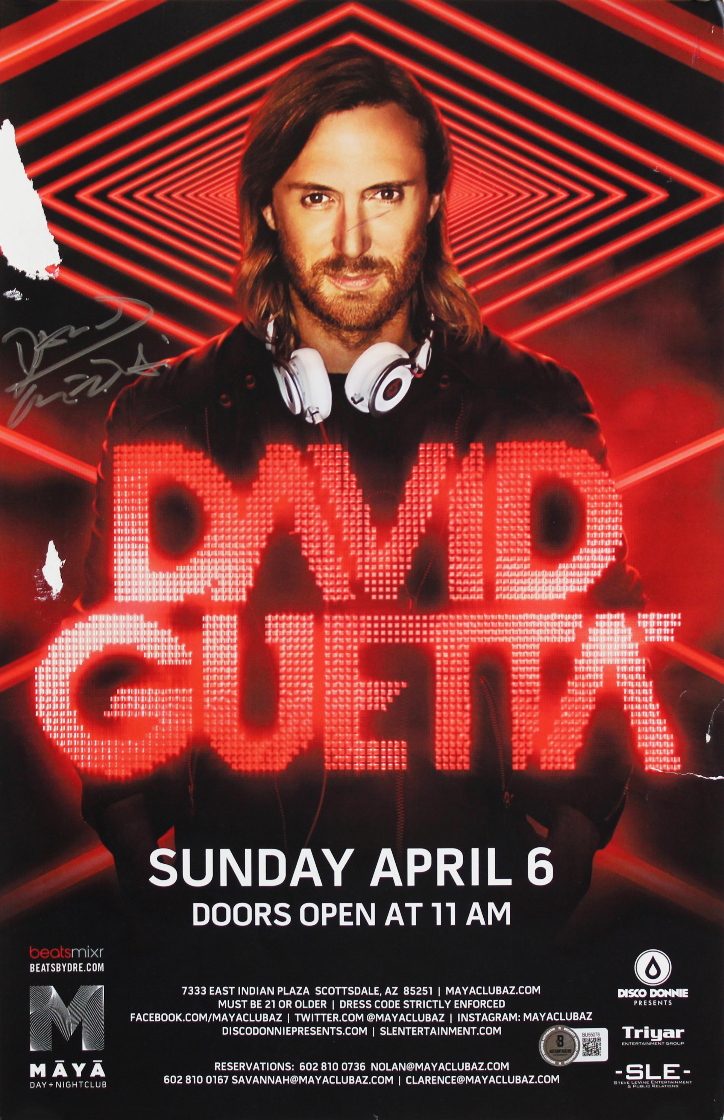 David Guetta Signed 11x17 Poster (Beckett) at PristineAuction.com David Guetta Signed 11x17 Poster (Beckett) at PristineAuction.com