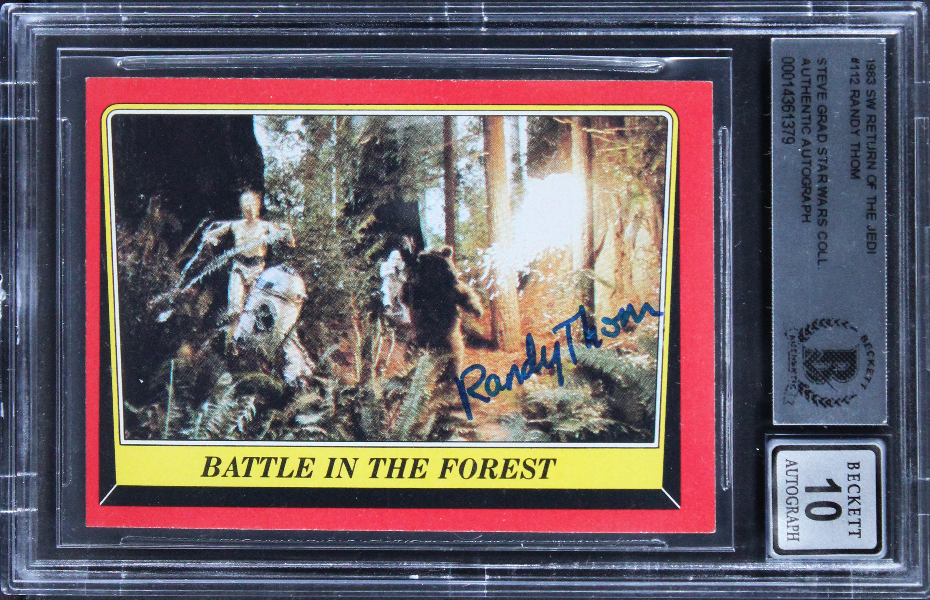 Randy Thom Signed 1983 Star Wars Return of the Jedi #112 (BGS | Auto 10) at PristineAuction.com Randy Thom Signed 1983 Star Wars Return of the Jedi #112 (BGS | Auto 10) at PristineAuction.com