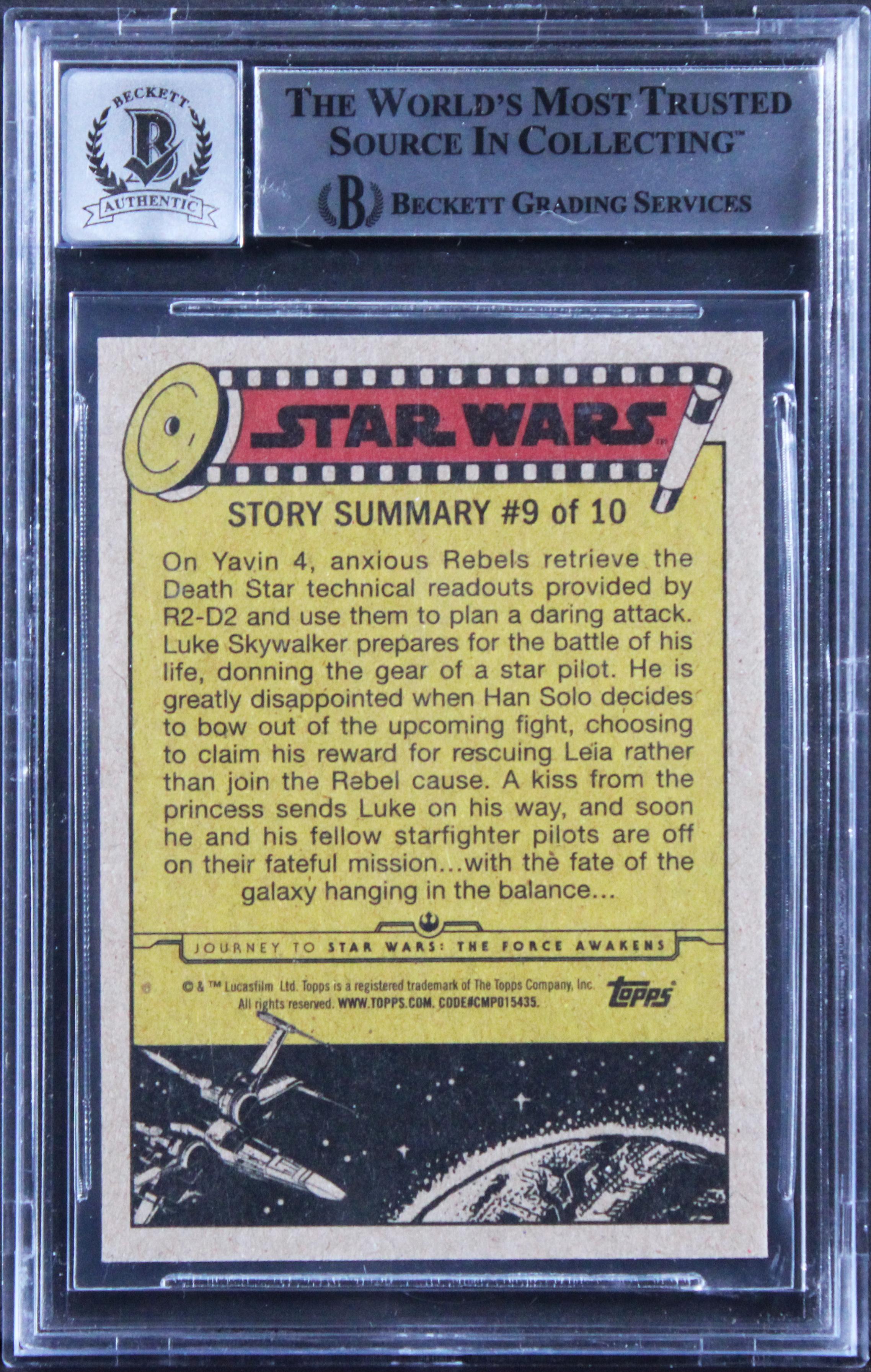 Roberta Friedman, Bruce Green & Dennis Muren Signed 2015 Star Wars JTT Force Awakens #29 Inscribed "SFX" (BGS | Auto 10) at PristineAuction.com Roberta Friedman, Bruce Green & Dennis Muren Signed 2015 Star Wars JTT Force Awakens #29 Inscribed "SFX" (BGS | Auto 10) at PristineAuction.com