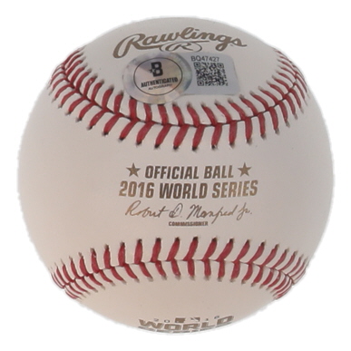 Eric Hinske Signed 2016 World Series Logo Baseball Inscribed "2016 W.S. Champs" (Beckett) at PristineAuction.com Eric Hinske Signed 2016 World Series Logo Baseball Inscribed "2016 W.S. Champs" (Beckett) at PristineAuction.com
