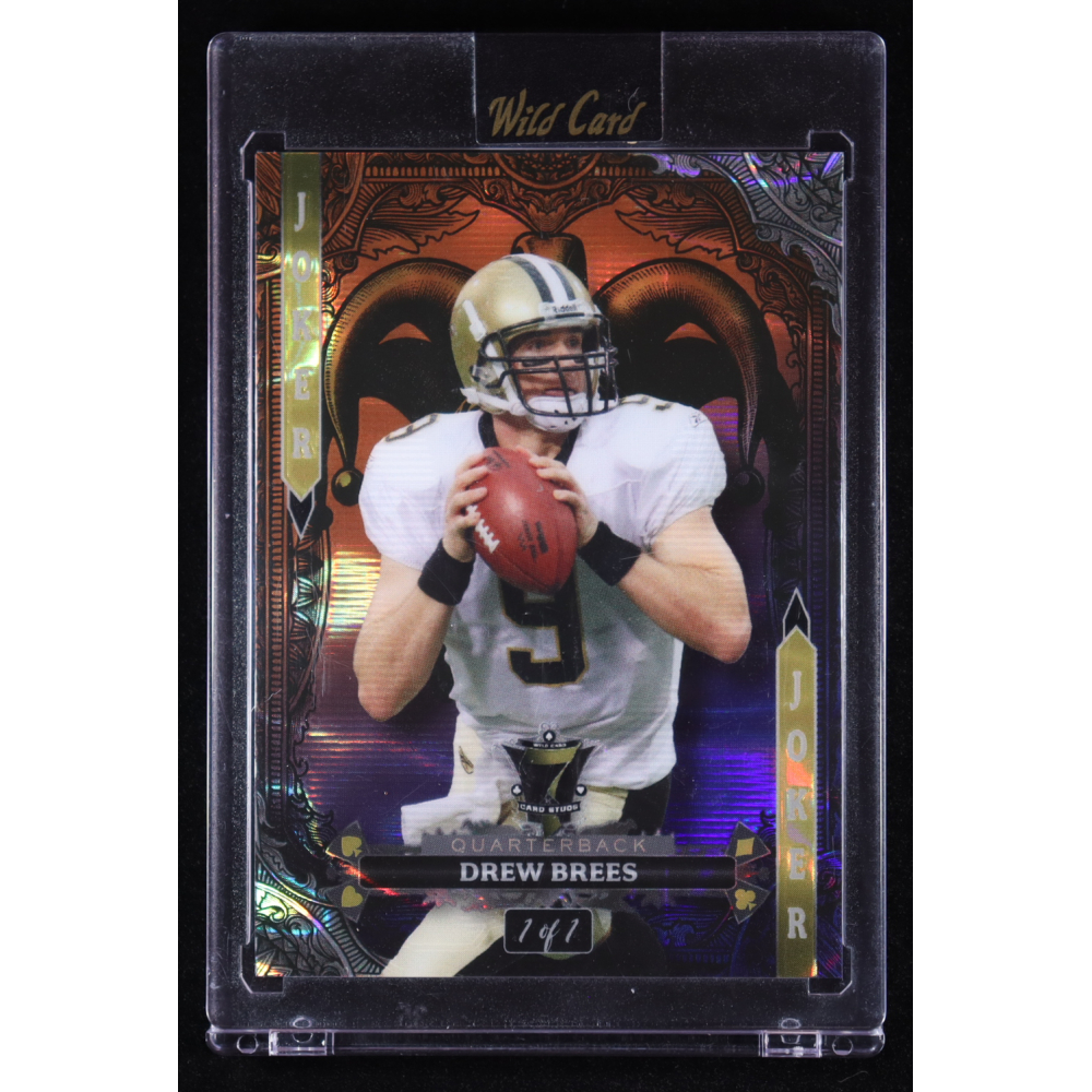 Drew Brees 2024 Wild Card 7 Card Studs Joker Lava Orange Blue #DB #1/1 at PristineAuction.com