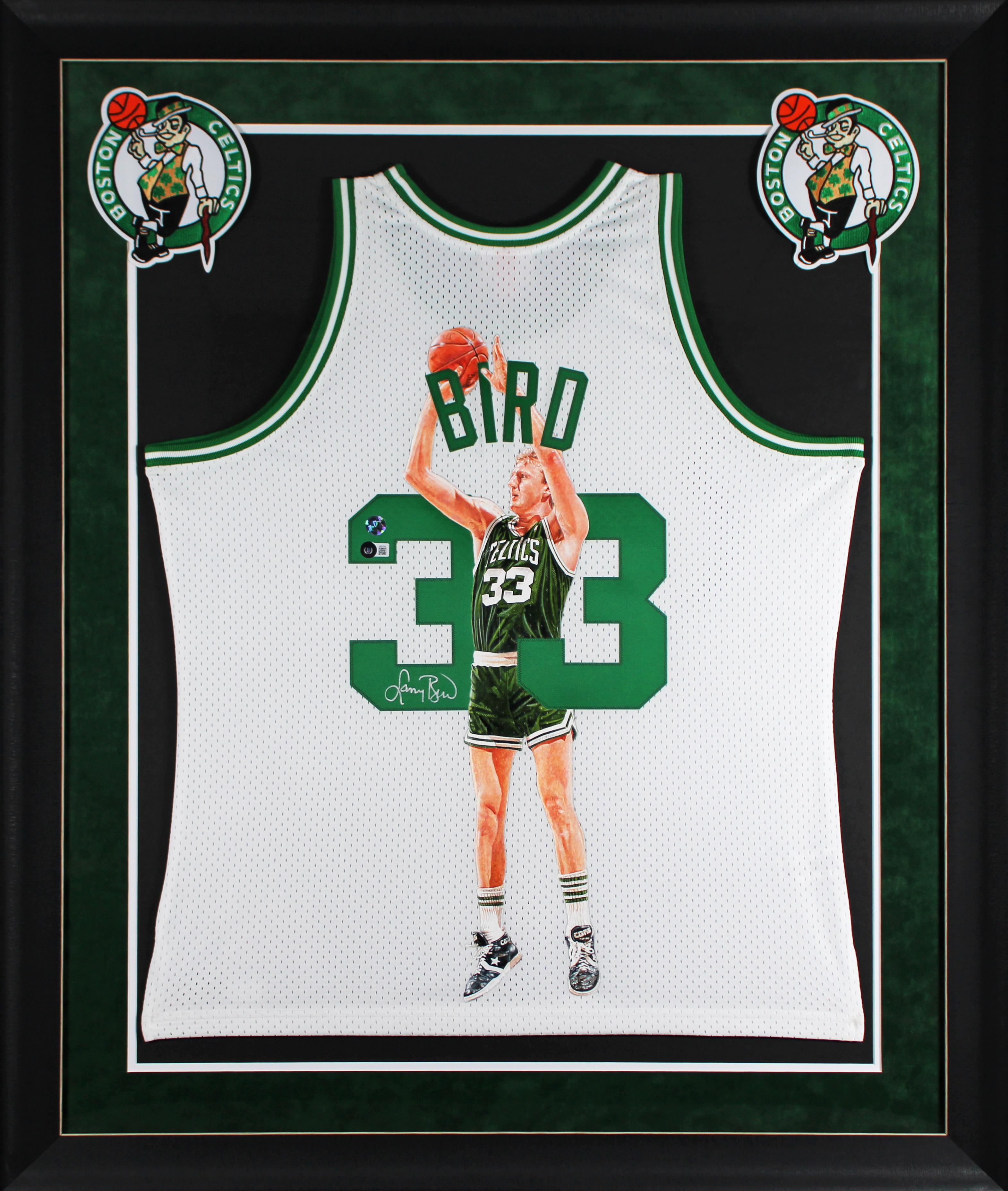 Larry Bird Signed LE Celtics Custom Framed Mitchell & Ness Authentic Jersey Hand-Painted By William Zavala (Beckett) at PristineAuction.com Larry Bird Signed LE Celtics Custom Framed Mitchell & Ness Authentic Jersey Hand-Painted By William Zavala (Beckett) at PristineAuction.com
