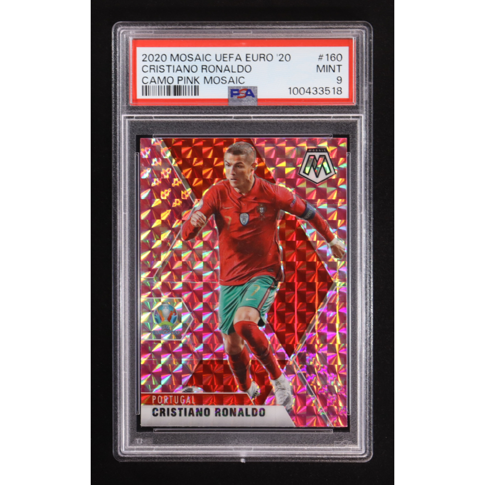 Cristiano Ronaldo 2020-21 Panini Mosaic UEFA Euro Mosaic Camo Pink #160 (PSA 9) at PristineAuction.com