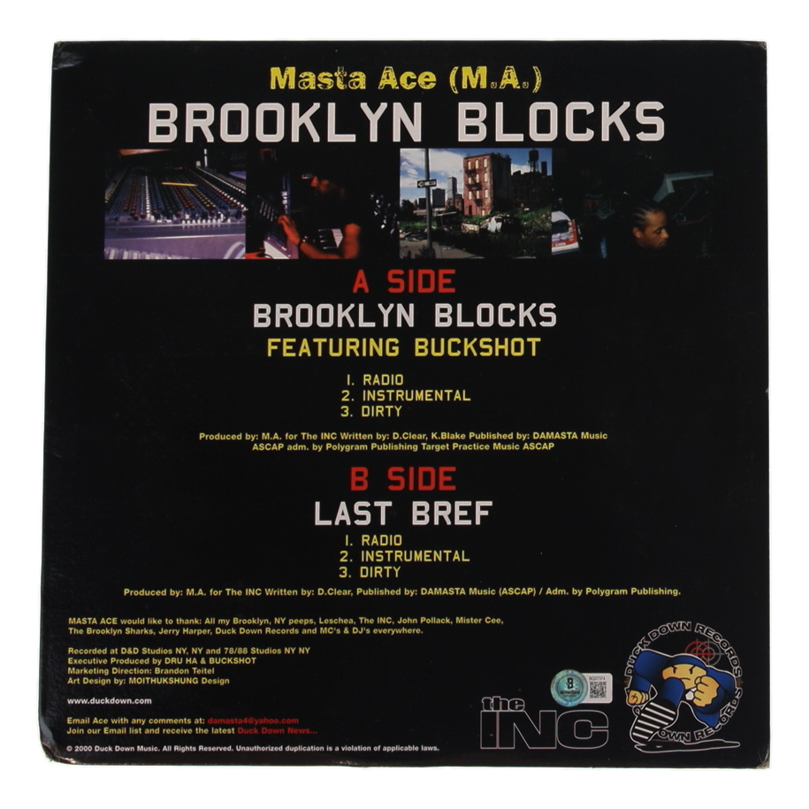 Masta Ace & Buckshot Signed "Brooklyn Blocks" Vinyl Record Album Cover with Vinyl Record (Beckett) at PristineAuction.com Masta Ace & Buckshot Signed "Brooklyn Blocks" Vinyl Record Album Cover with Vinyl Record (Beckett) at PristineAuction.com