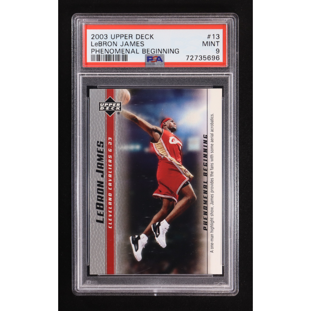 LeBron James 2003-04 Upper Deck Phenomenal Beginning LeBron James #13 RC (PSA 9) at PristineAuction.com