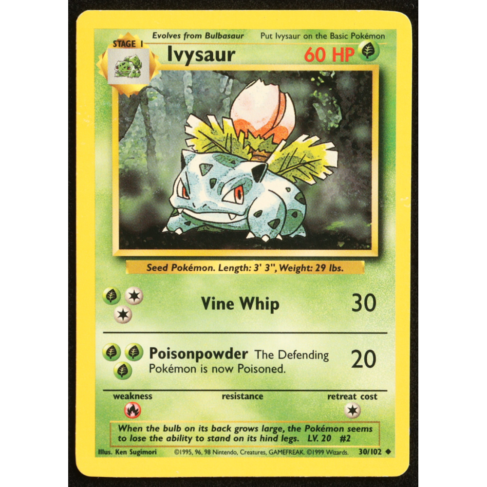 Ivysaur 1999 Pokemon Base Unlimited #30 at PristineAuction.com