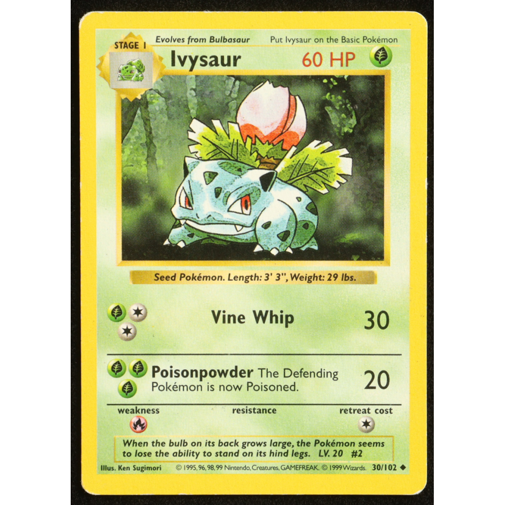 Ivysaur 1999 Pokemon Base Unlimited #30 at PristineAuction.com