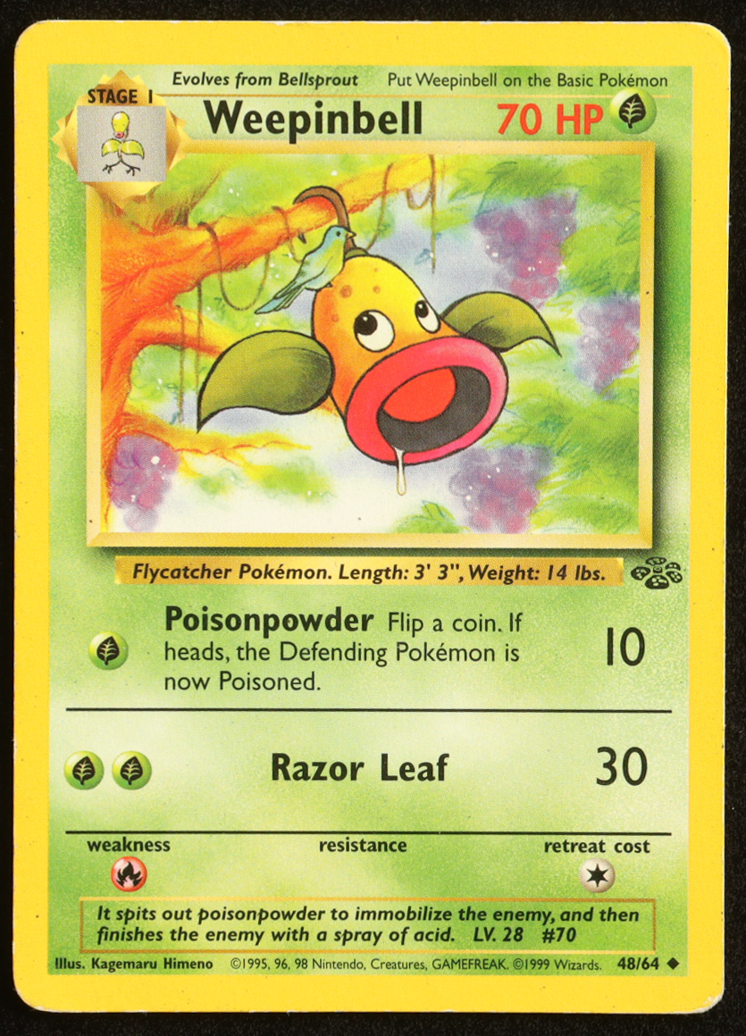 Weepinbell 1999 Pokemon Jungle Unlimited #48 at PristineAuction.com Weepinbell 1999 Pokemon Jungle Unlimited #48 at PristineAuction.com