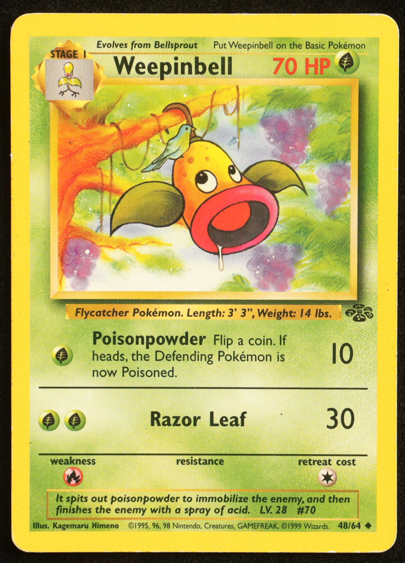 Weepinbell 1999 Pokemon Jungle Unlimited #48 at PristineAuction.com Weepinbell 1999 Pokemon Jungle Unlimited #48 at PristineAuction.com