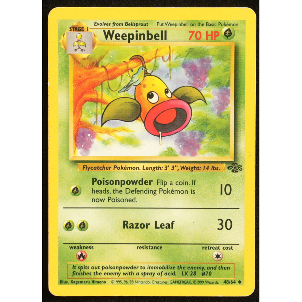 Weepinbell 1999 Pokemon Jungle Unlimited #48 at PristineAuction.com