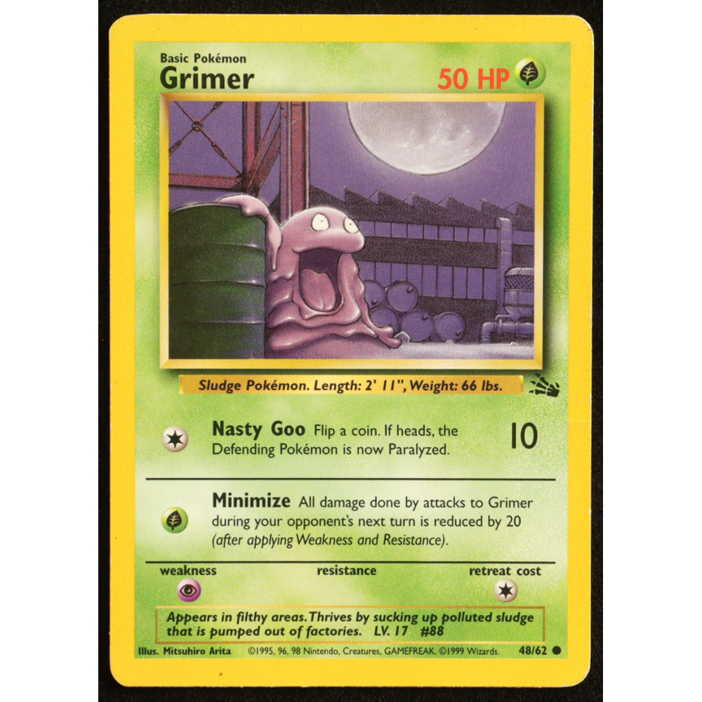 Grimer 1999 Pokemon Fossil Unlimited #48 at PristineAuction.com