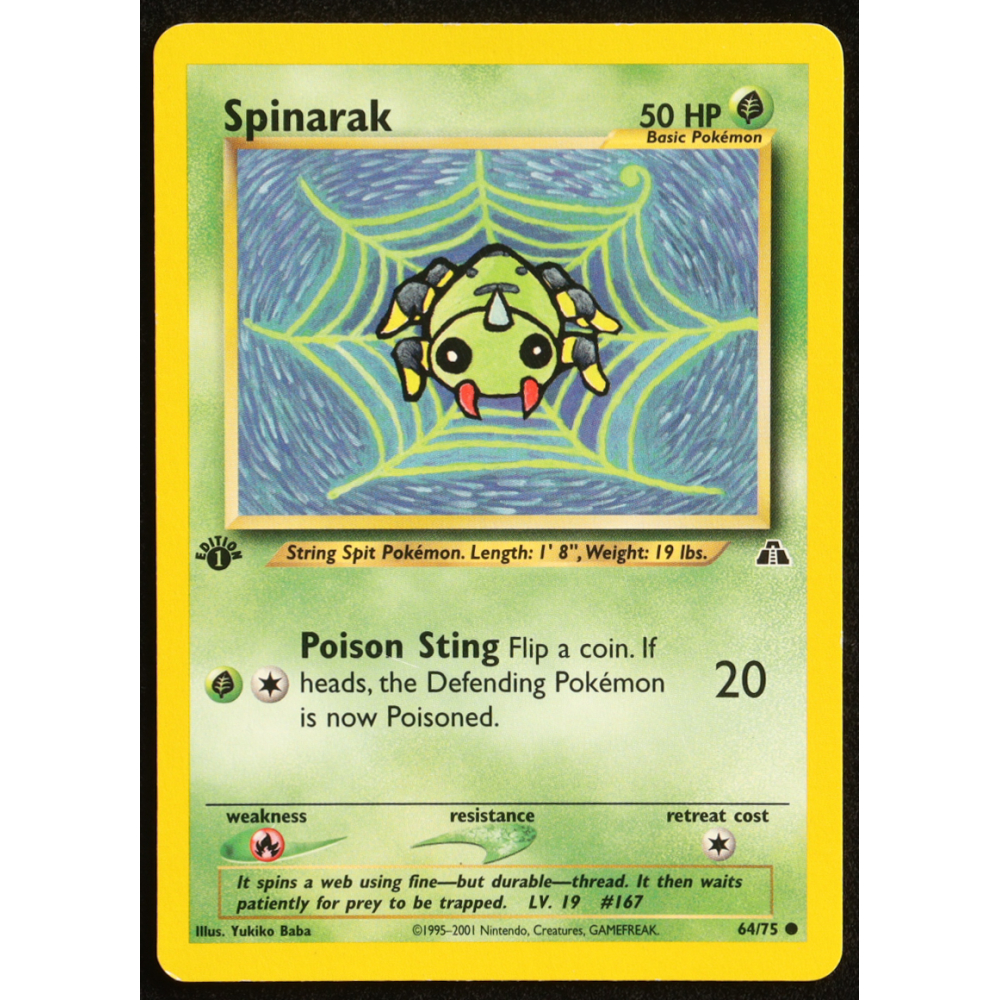 Spinarak 2001 Pokemon Neo Discovery 1st Edition #64 at PristineAuction.com