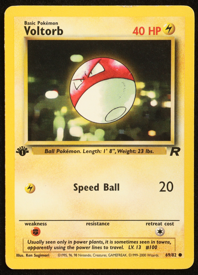 Voltorb 2000 Pokemon Team Rocket 1st Edition #69 at PristineAuction.com Voltorb 2000 Pokemon Team Rocket 1st Edition #69 at PristineAuction.com