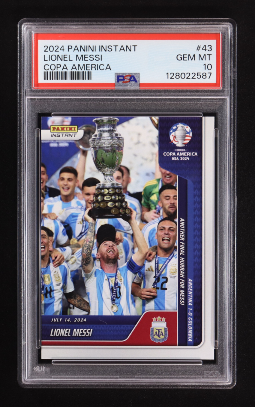 Lionel Messi 2024 Panini Instant Copa America #43 (PSA 10) at PristineAuction.com Lionel Messi 2024 Panini Instant Copa America #43 (PSA 10) at PristineAuction.com