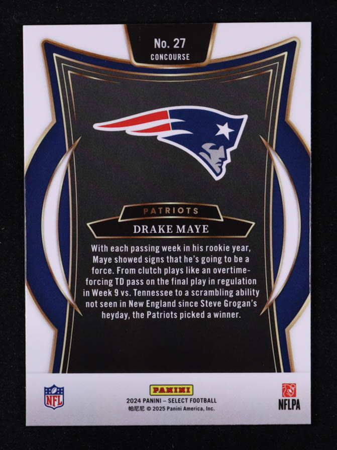 Drake Maye 2024 Select Concourse#27 RC at PristineAuction.com Drake Maye 2024 Select Concourse#27 RC at PristineAuction.com