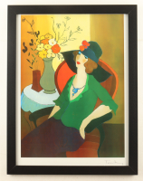 "Happy Recollection" by Itzchak Tarkay Custom Framed Lithograph at PristineAuction.com
