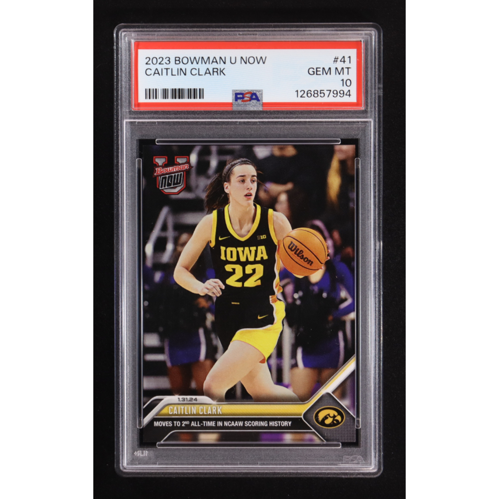 Caitlin Clark 2023-24 Bowman University Now #41 (PSA 10) at PristineAuction.com