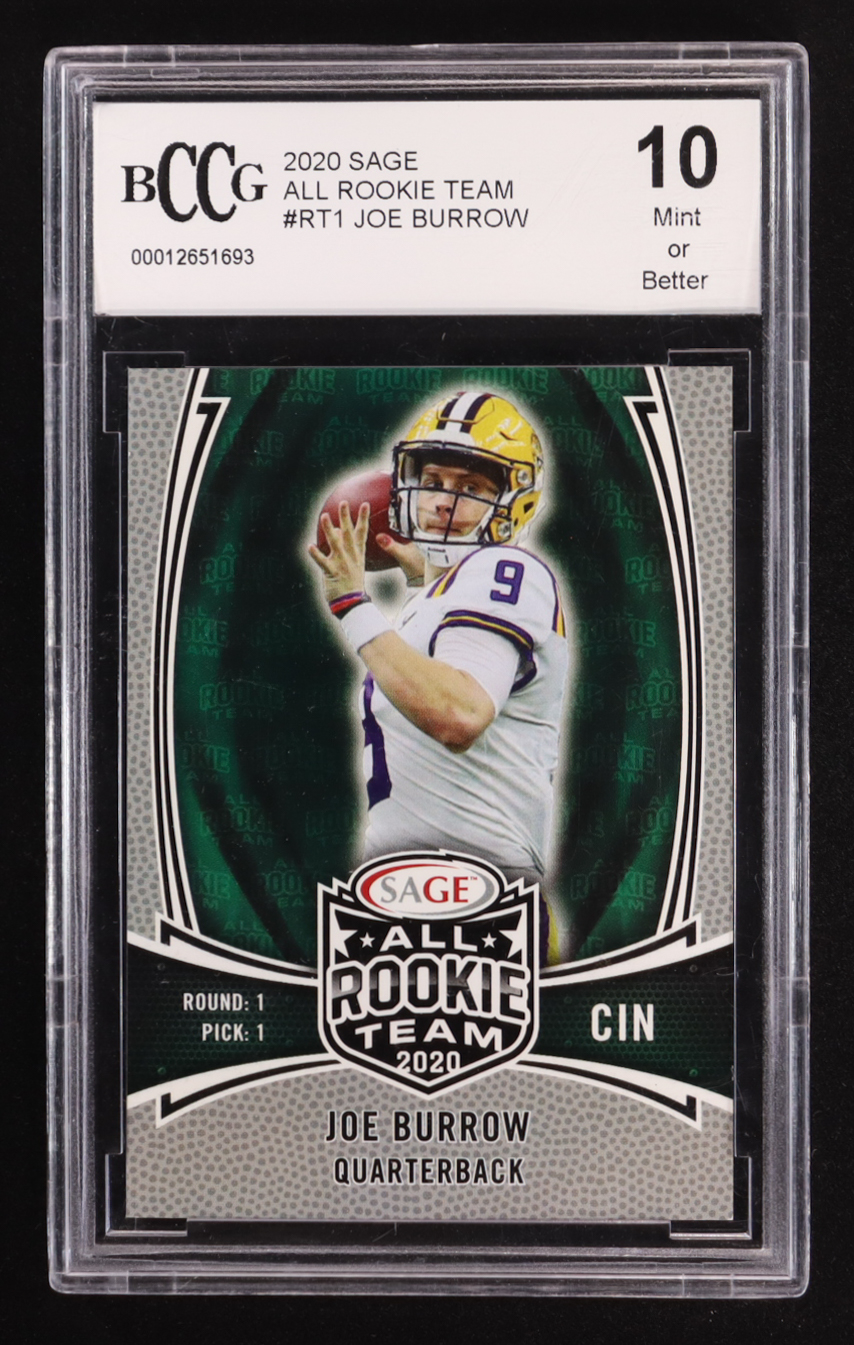 Joe Burrow 2020 Sage All Rookie Team #RT1 RC (BCCG 10) at PristineAuction.com Joe Burrow 2020 Sage All Rookie Team #RT1 RC (BCCG 10) at PristineAuction.com