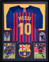 Lionel Messi Custom Framed Jersey Display at PristineAuction.com