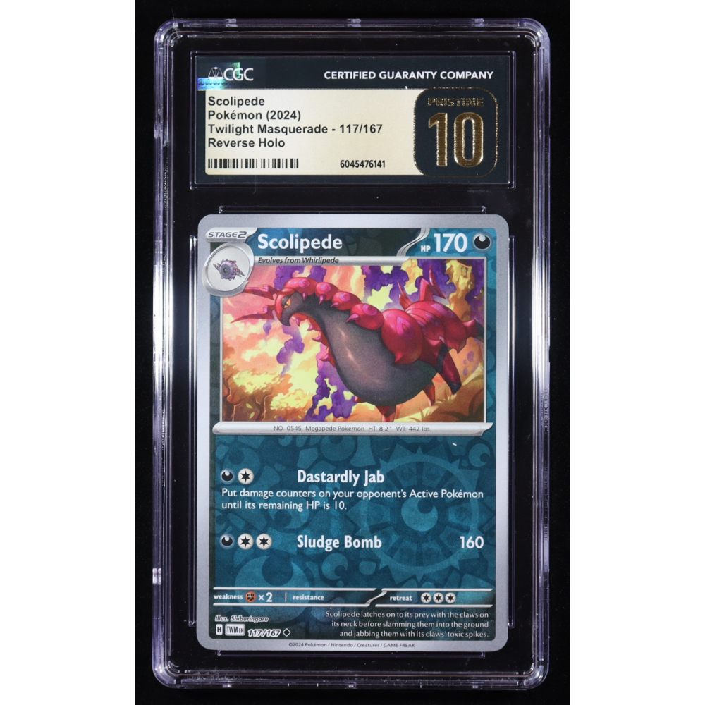 Scolipede 2024 Pokemon TCG Scarlet & Violet Twilight Masquerade #117 REVERSE HOLO (CGC Pristine 10) at PristineAuction.com