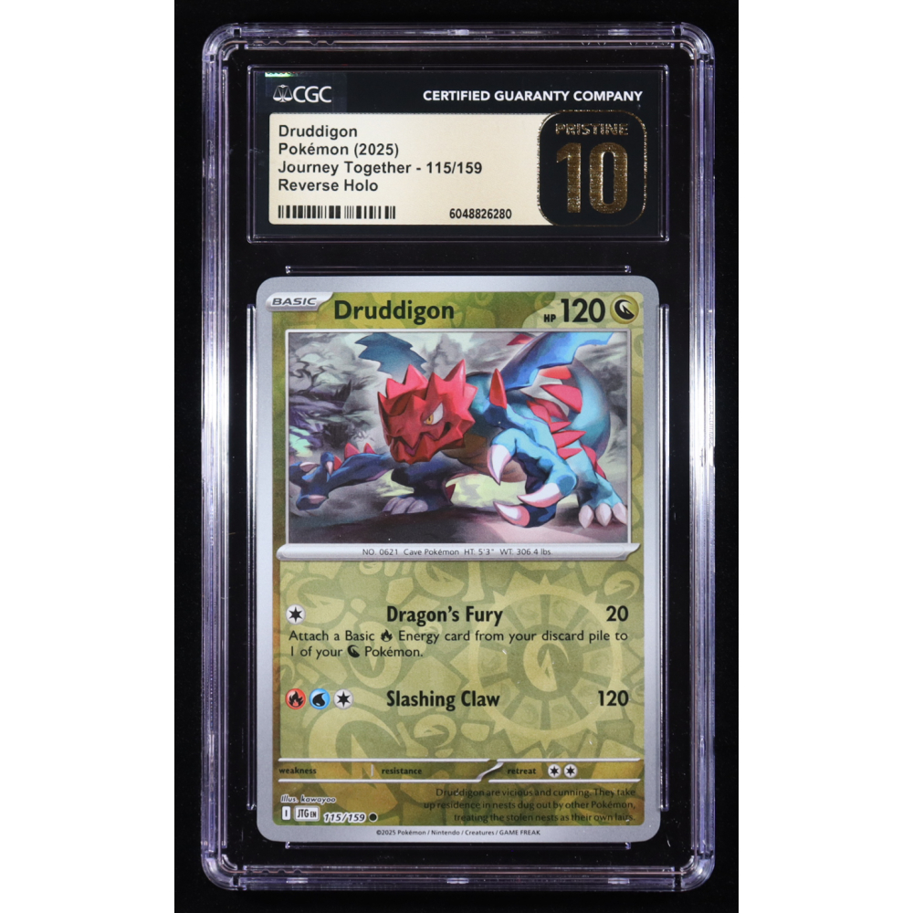 Druddigon 2025 Pokemon TCG Scarlet & Violet Journey Together #115 REVERSE HOLO (CGC Pristine 10) at PristineAuction.com