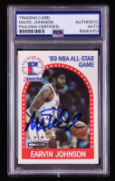 Magic Johnson Signed 1989-90 Hoops #166 AS (PSA) at PristineAuction.com