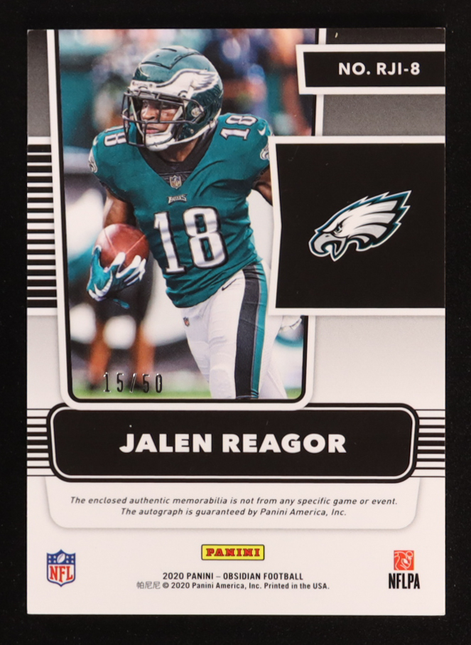 Jalen Reagor 2020 Panini Obsidian Rookie Jersey Ink Electric Etch Green #8 EXCH #15/50 at PristineAuction.com Jalen Reagor 2020 Panini Obsidian Rookie Jersey Ink Electric Etch Green #8 EXCH #15/50 at PristineAuction.com
