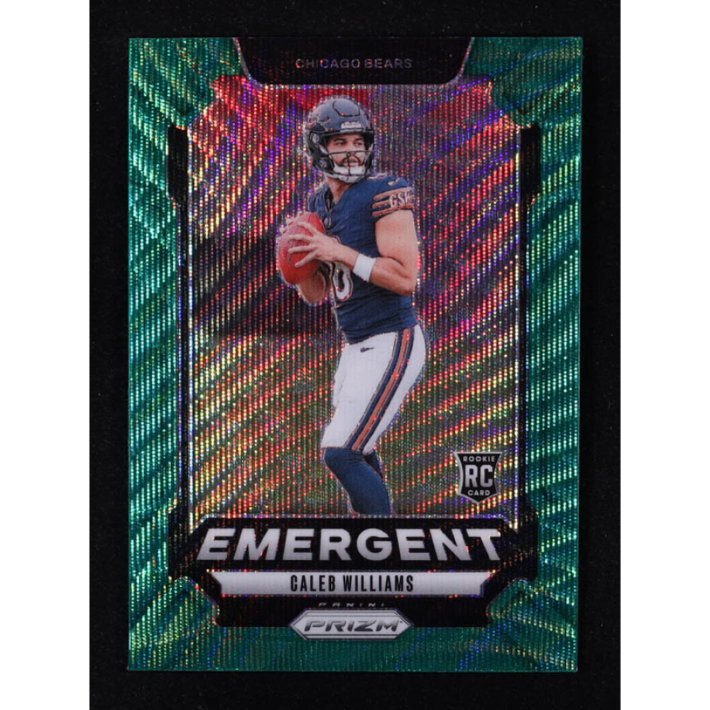 Caleb Williams 2024 Panini Prizm Emergent Prizms Green Wave #1 RC at PristineAuction.com