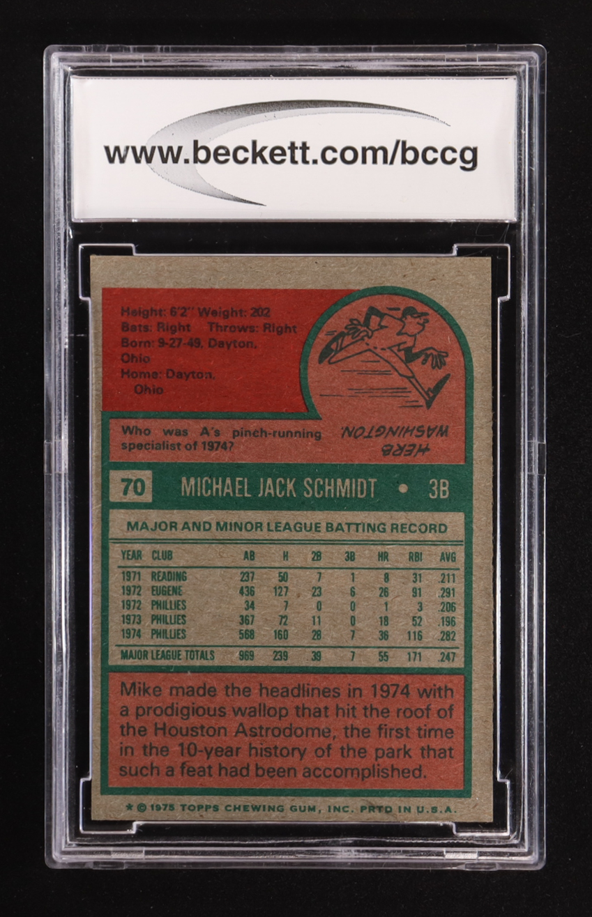 Mike Schmidt 1975 Topps #70 (BCCG 9) at PristineAuction.com Mike Schmidt 1975 Topps #70 (BCCG 9) at PristineAuction.com