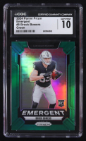 Brock Bowers 2024 Panini Prizm Emergent Green #8 RC (CGC 10) at PristineAuction.com