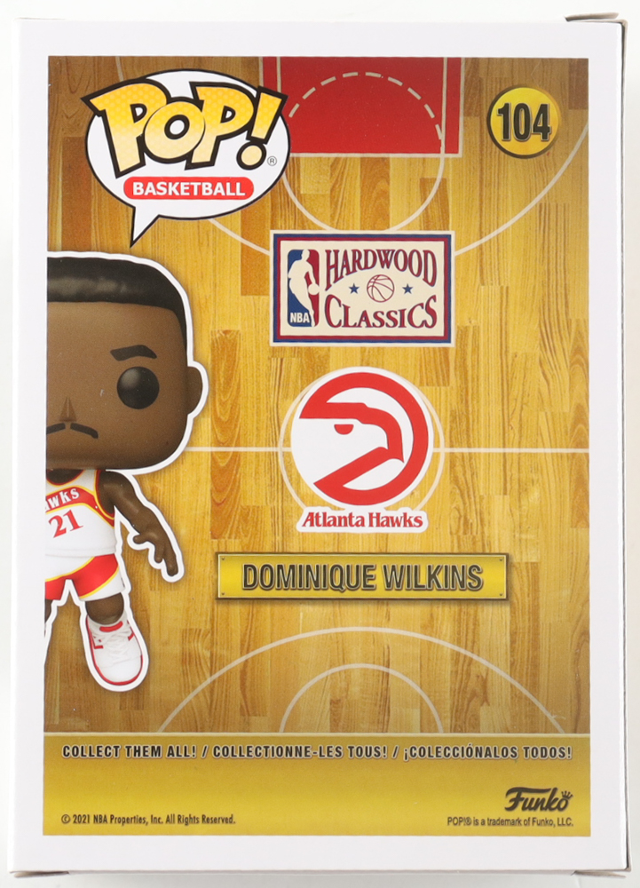 Dominique Wilkins Signed Hawks #104 Funko Pop! Vinyl Figure (JSA) at PristineAuction.com Dominique Wilkins Signed Hawks #104 Funko Pop! Vinyl Figure (JSA) at PristineAuction.com