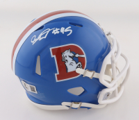 Sai'vion Jones Signed Broncos Throwback Speed Mini Helmet (Beckett) at PristineAuction.com