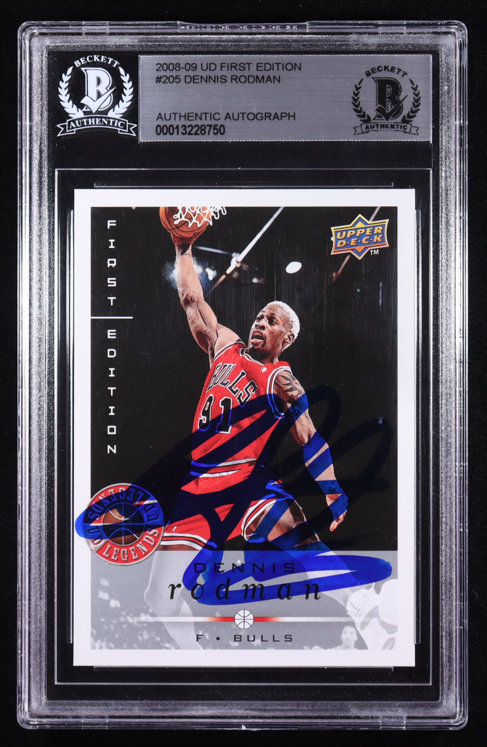 Dennis Rodman Signed 2008-09 Upper Deck First Edition #205 (Beckett) at PristineAuction.com Dennis Rodman Signed 2008-09 Upper Deck First Edition #205 (Beckett) at PristineAuction.com
