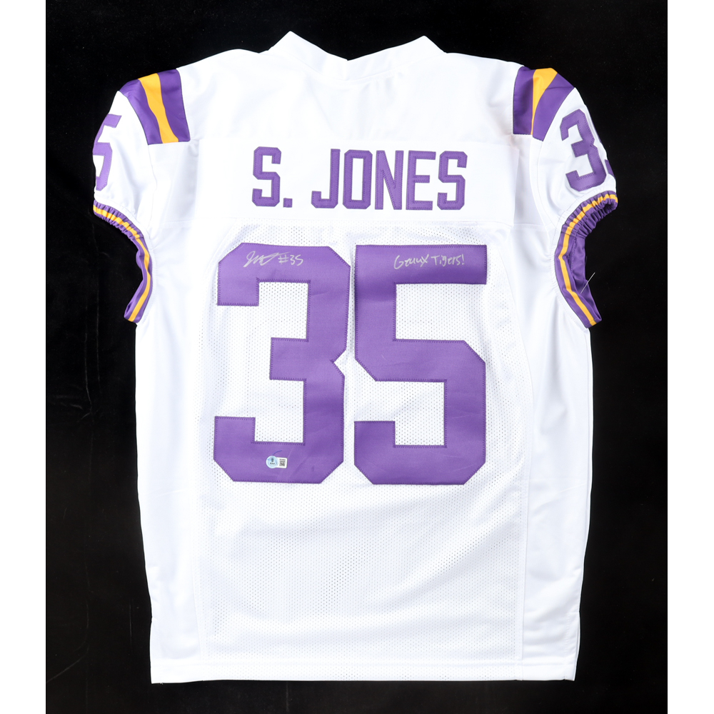 Sai'vion Jones Signed Jersey Inscribed "Geaux Tigers!" (Beckett) at PristineAuction.com