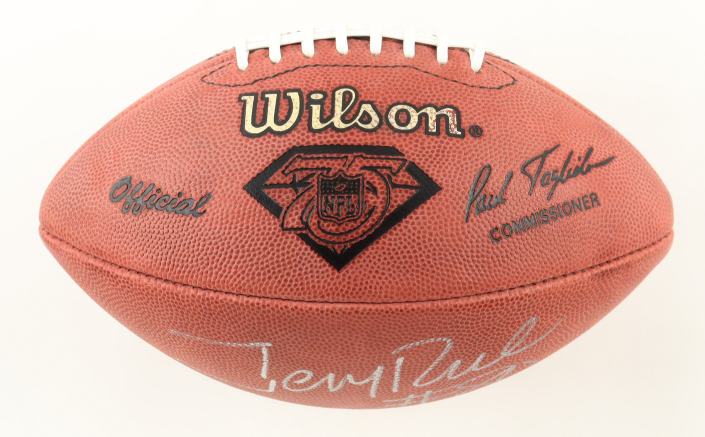 Jerry Rice Signed NFL 75th Anniversary Football (JSA) at PristineAuction.com Jerry Rice Signed NFL 75th Anniversary Football (JSA) at PristineAuction.com