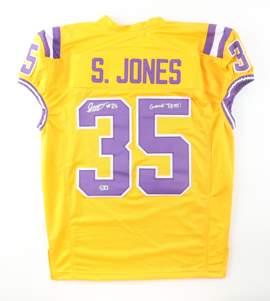Sai'vion Jones Signed Jersey Inscribed "Geaux Tigers!" (Beckett) at PristineAuction.com Sai'vion Jones Signed Jersey Inscribed "Geaux Tigers!" (Beckett) at PristineAuction.com