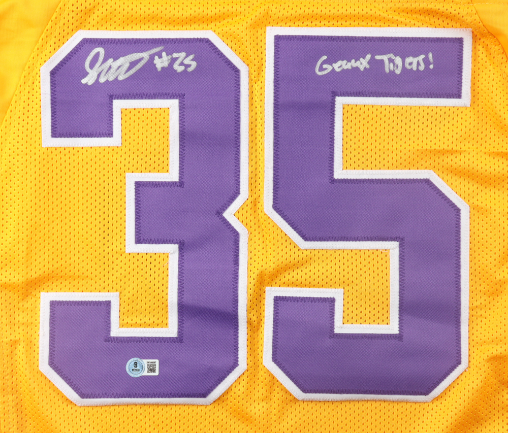 Sai'vion Jones Signed Jersey Inscribed "Geaux Tigers!" (Beckett) at PristineAuction.com Sai'vion Jones Signed Jersey Inscribed "Geaux Tigers!" (Beckett) at PristineAuction.com