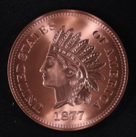 1877 U.S. Indian Head Penny Design 5 Ounce .999 Fine Copper Bullion Coin at PristineAuction.com