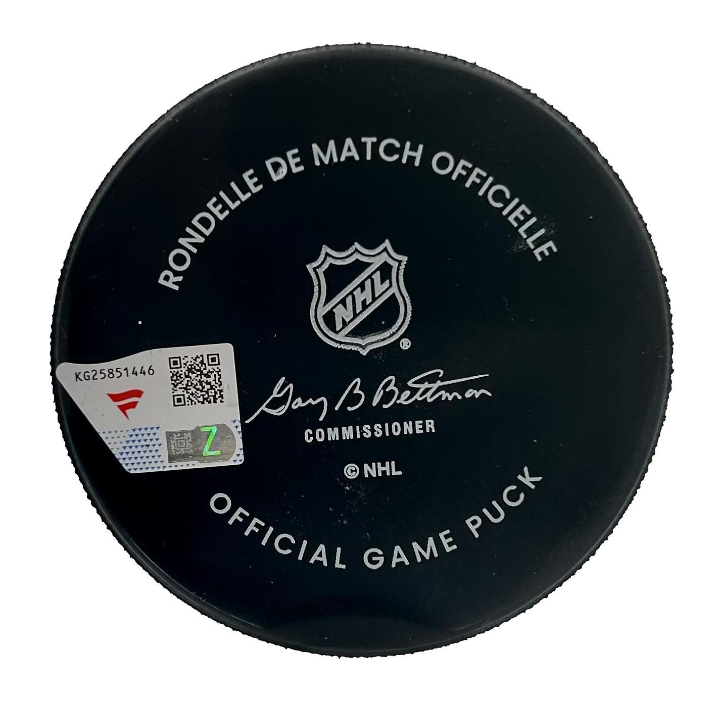 Jack Hughes Signed Devils Official Game Puck (Fanatics) at PristineAuction.com Jack Hughes Signed Devils Official Game Puck (Fanatics) at PristineAuction.com