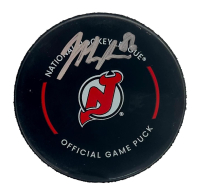 Jack Hughes Signed Devils Official Game Puck (Fanatics) at PristineAuction.com